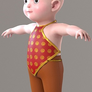 Cartoon Character Doll Child Fuwa Big Head Son 3d model