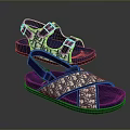 Blue Casual Sandals With Crisscross Patterned Straps And Blue Sole Design