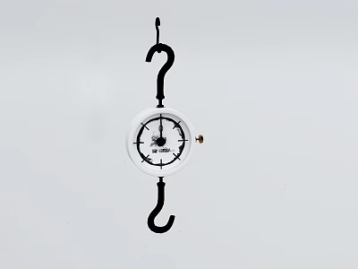 Wall Clock With Upper And Lower Hooks White Dial Black Hands For Home Decor 3d model