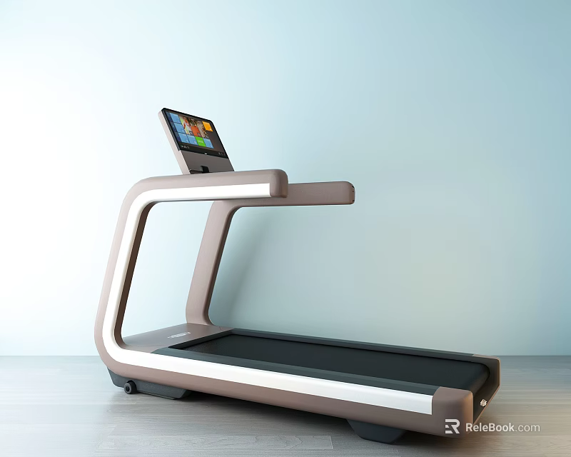 Sleek Modern Treadmill With Digital Control Screen For Fitness Data Tracking 3d model 
