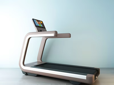 Sleek Modern Treadmill With Digital Control Screen For Fitness Data Tracking 3d model