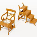 Wooden Leisure Chair With Carved Armrests Classic Design And Decorative Details