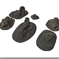 Natural Rock Like Scene Components With Irregular Shapes And Rough Textures 3d model