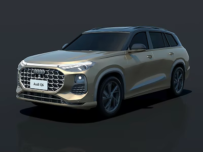 Golden Audi SUV Modern Exterior Design With Front Grille And Headlights 3d model