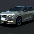 Golden Audi SUV Modern Exterior Design With Front Grille And Headlights