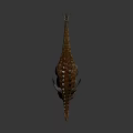 Realistic Reptile Dinosaur Model With Spiked Back Orange Brown Textured Skin And Long Tail