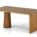 Modern Wooden Table With Woven Legs And Rectangular Solid Wood Top 3d model