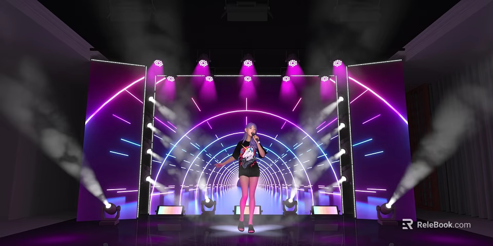 Modern Public Office Space with Open Layout Ergonomic Workstations and Natural Lighting 3d model