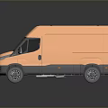 Light Pink Cargo Van With Modern Exterior Design And Reflective Finish