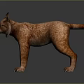 Brown Lynx in Standing Position With Sharp Claws and Pointed Ears 3D Render 3d model