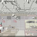 Yeyuhaoshi Retail Store in Shopping Mall with Pink Interior Display Shelves and Cute Rabbit Decor
