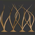 Gold Metal Curved Decorative Furniture Ornaments With Modern Design Elements