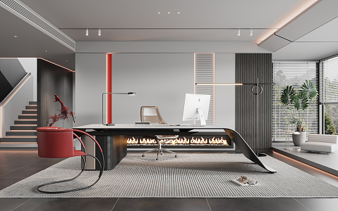 Modern Minotti Office 3d model