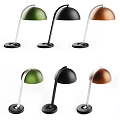 Modern Green Shade Desk Lamp With Silver Arm And Black Base Design