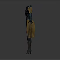 Game Movie Character Black And Orange Costume Design Long Sleeves Armor Elements Belt And Boots
