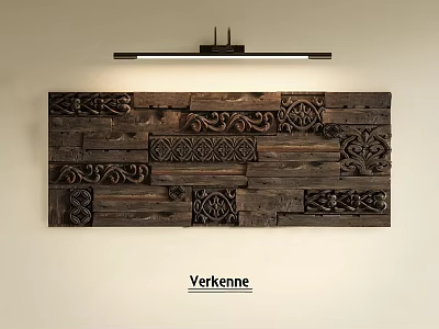 Wooden Wall Decor with Intricate Carved Patterns and Rustic Design Elements 3d model