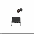 Modern Black Leather Stool With Metal Cross Legs And Brown Gray Options