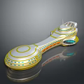 Futuristic Spaceship Design For Interstellar Travel With Aerodynamic Structure And Glowing Elements 3d model