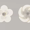 Cream fan lamp 3d model