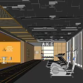Spacious Fitness Gym Interior Featuring Treadmills Orange Walls Large Windows And Motivational Signage
