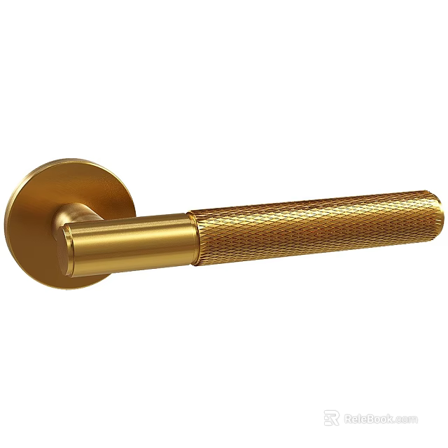 Golden Door Handle with Textured Grip Modern Home Decor Accessory 3d model 