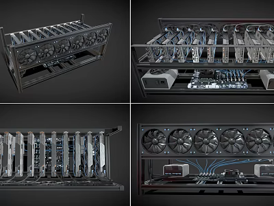 Modern Mining Machine Mining Graphics Computer Bitcoin Mining Cryptocurrency Mining Machine gpucpu Mining 3d model