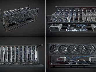 Modern Mining Machine Mining Graphics Computer Bitcoin Mining Cryptocurrency Mining Machine gpucpu Mining 3d model