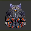 Game Movie Character With Blue Purple Skin Spiked Back Yellow Claws And Red Head