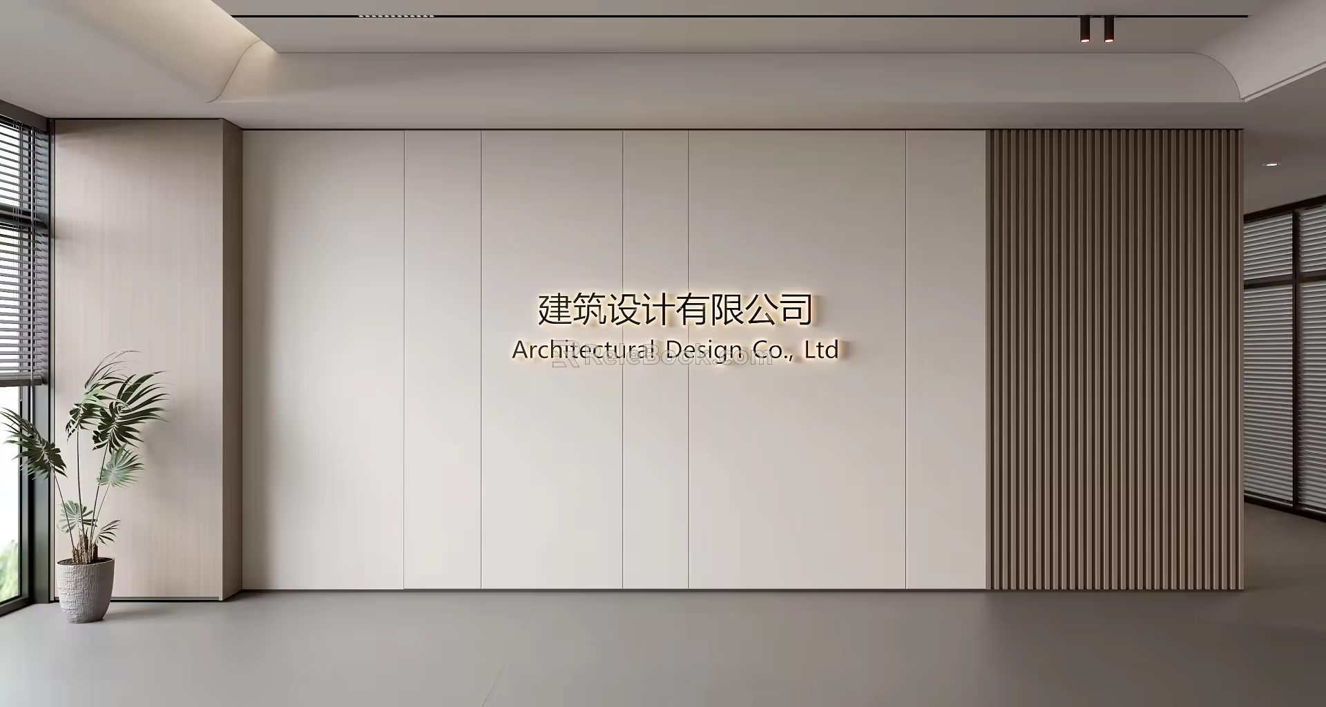 Modern Front Desk Background Wall Simple Background Wall Front Desk Reception Area Background Wall Company Front Desk Background Wall 3d model