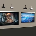 Projection Monitoring System With Ceiling Mounted Projectors And Large Screens