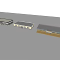 Three Architectural Building Models With Different Roof Styles And Exterior Designs