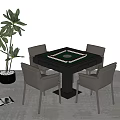 Modern Mahjong Table and Chair 3d model