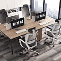 modern office desk and chair 3d model