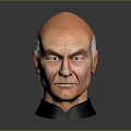 Decorative Bald Male Head Model With Gray Background And Black Base