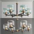 rear style glass designer chandelier 3d model