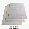 Three Square Rugs in Neutral Gray and Beige Textured Woven Design