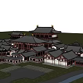 Traditional Chinese Ancient Architecture With Classic Roofs Eaves And Symmetrical Courtyards