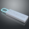 UPLEATHER USB Flash Drive With Gray Body And Light Blue Loop
