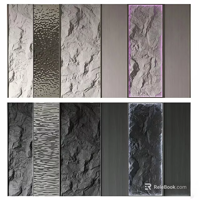 Variety Of Wall Panel Textures And Designs 3d model