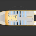 Yellow New York Water Taxi With Blue Seats And Decor