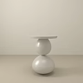 Modern Minimalist White Side Table With Spherical Stacked Structure And Smooth Surface 3d model