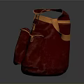 Stylish Red Backpack With Yellow Accents Multiple Pockets And Leather Buckles