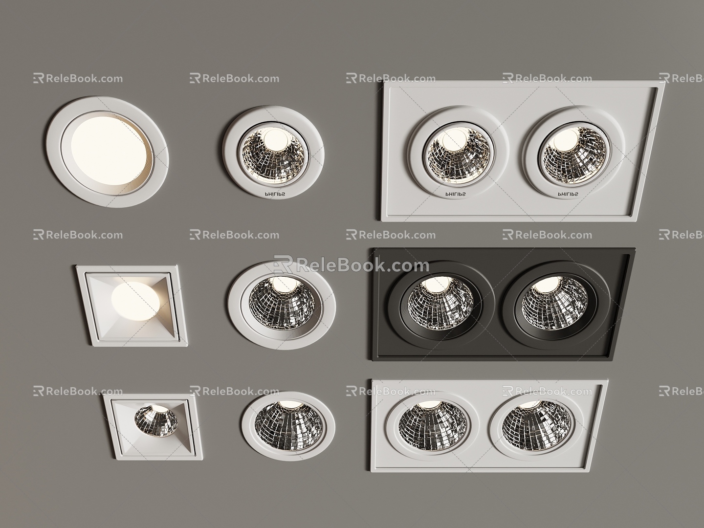 Modern downlight spotlight combination downlight spotlight 3d model