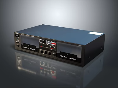 Black Audio Amplifier With Dolby Digital Technology Multiple Interfaces And Control Buttons 3d model