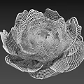 White Mesh Lotus Flower Structure With Intricate Pattern And Artistic Design 3d model