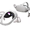 Modern White VR Headset With Ergonomic Controllers And Adjustable Headband 3d model