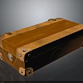 Classic Orange Leather Storage Case With Metal Rivets And Retro Design