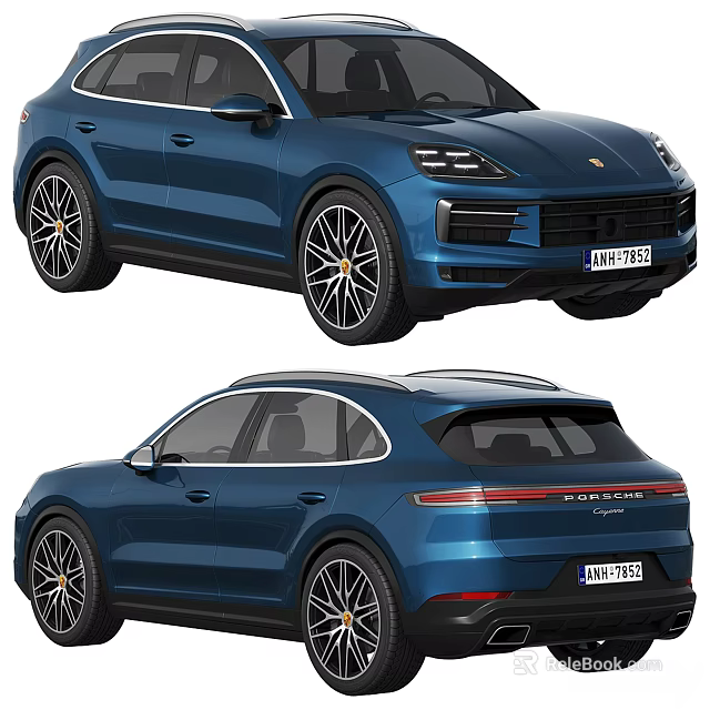 Blue SUV Car Front And Rear Exterior Views Display Sleek Design 3d model 
