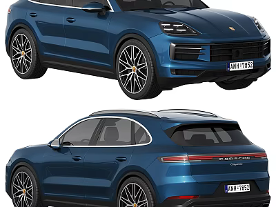 Blue SUV Car Front And Rear Exterior Views Display Sleek Design 3d model