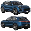 Blue SUV Car Front And Rear Exterior Views Display Sleek Design